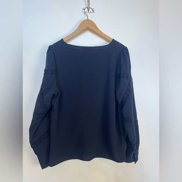 NWT Sézane Chemise Alberte Blouse Navy Size 44 / US 12 - Picture 12 of 15